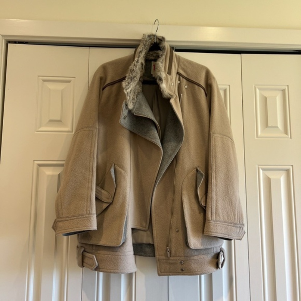 1 BY 0'2ND Rabbit Fur & Wool Coat